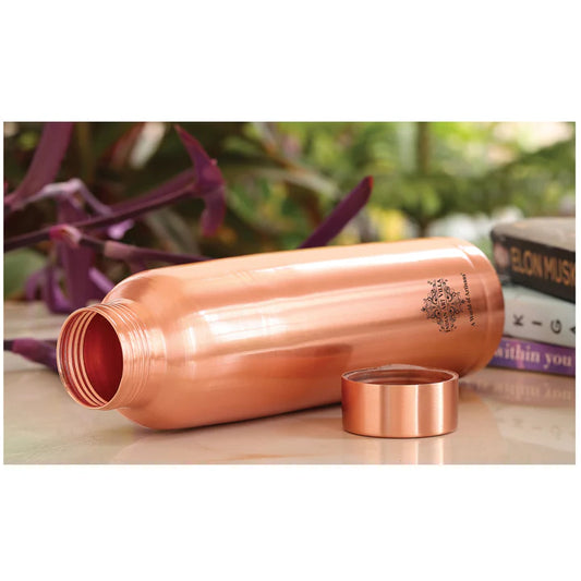 Pure Copper Water Bottle with Ergonomic Design - MattFinish