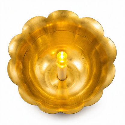Premium LED Brass Diya Lamp with Type-C Charging